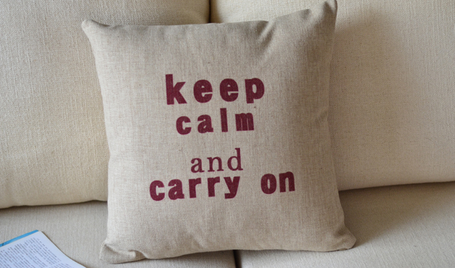 Keep Calm And Carry On Pillow On Luulla