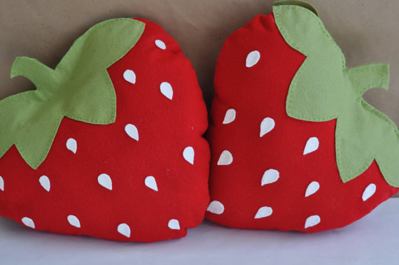 big strawberry pillow